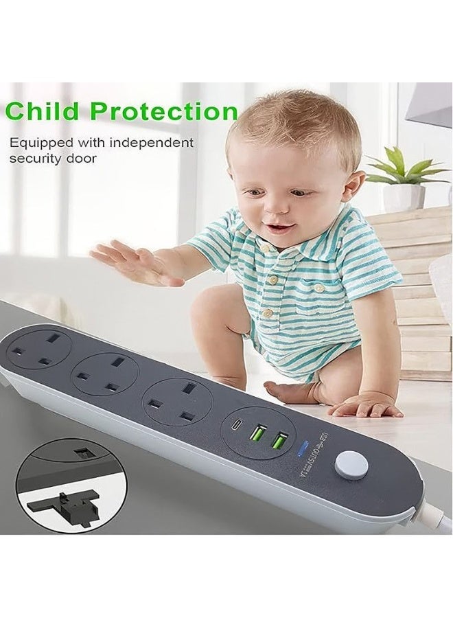 PowerMax Power Strip, Multi-function Power Socket, 3-Port Splitter - Image 3